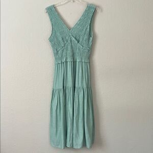 NWOT Gilli Tiered Smocked Tie Back Dress Mint Green Sleeveless in Size S
